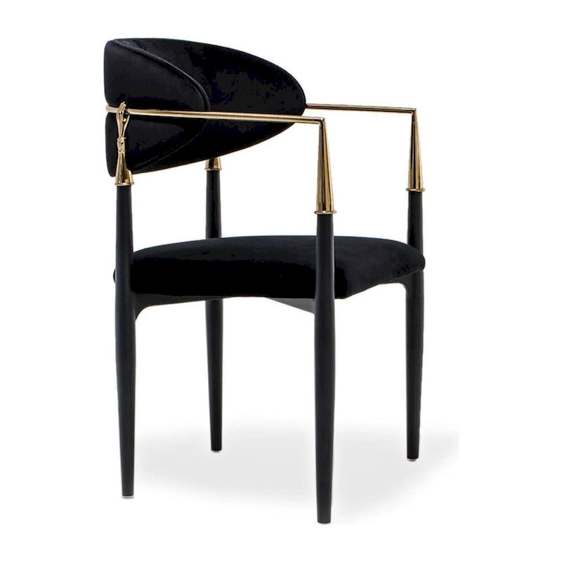 Silla de comedor de terciopelo de acero inoxidable dorado