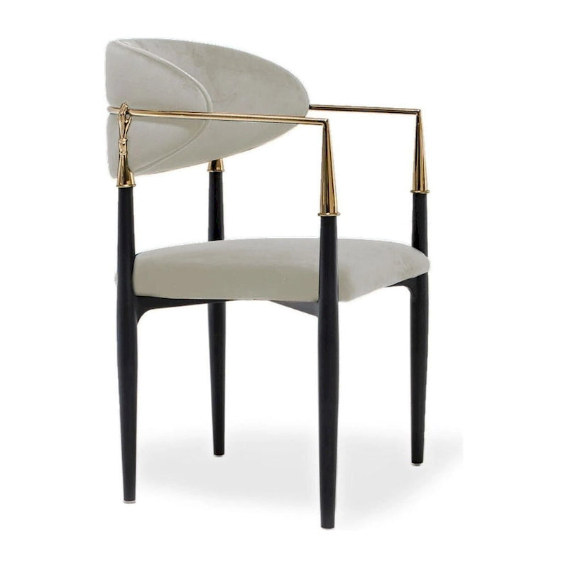 Silla de comedor de terciopelo de acero inoxidable dorado