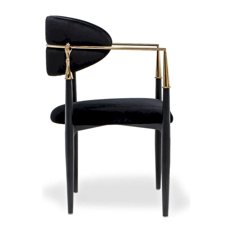 Silla de comedor de terciopelo de acero inoxidable dorado