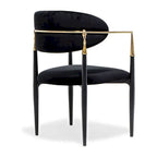 Silla de comedor de terciopelo de acero inoxidable dorado