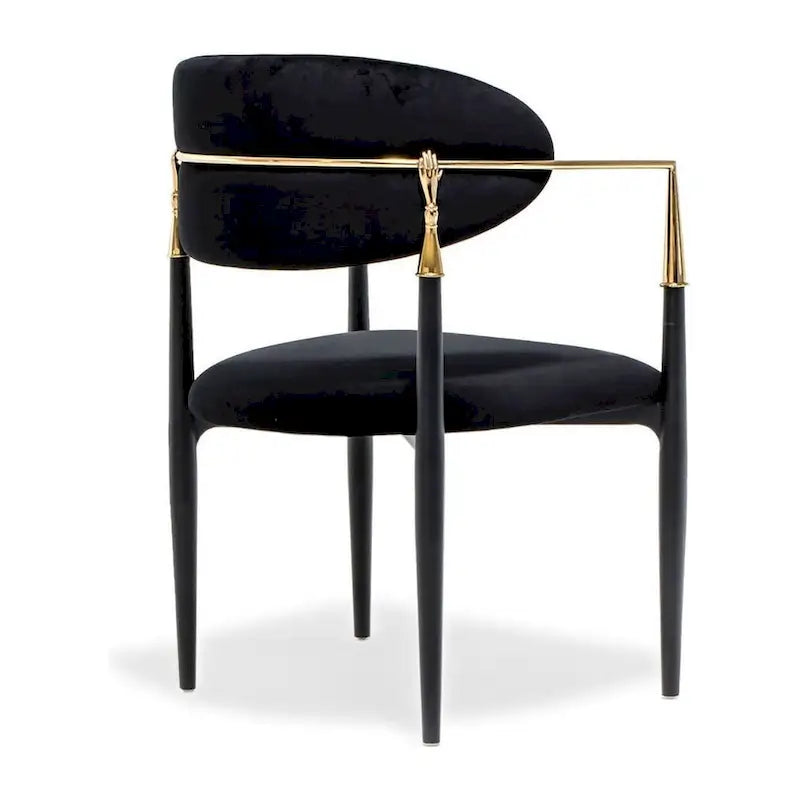 Silla de comedor de terciopelo de acero inoxidable dorado