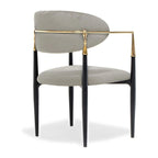 Silla de comedor de terciopelo de acero inoxidable dorado