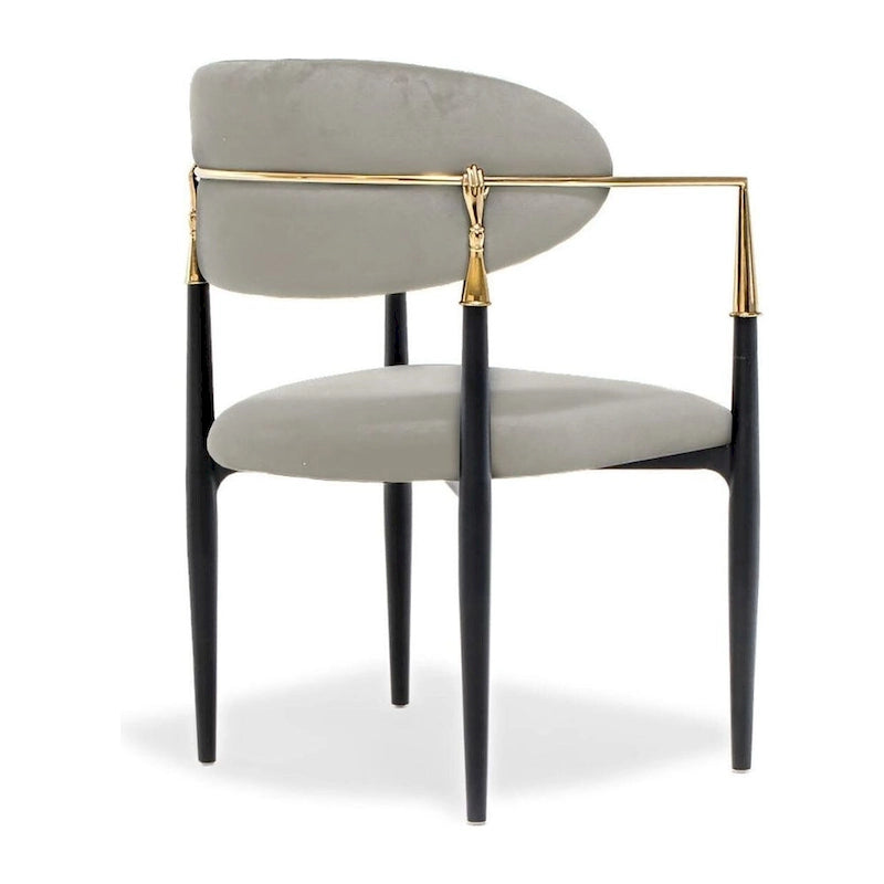 Silla de comedor de terciopelo de acero inoxidable dorado