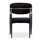 Silla de comedor de terciopelo de acero inoxidable dorado