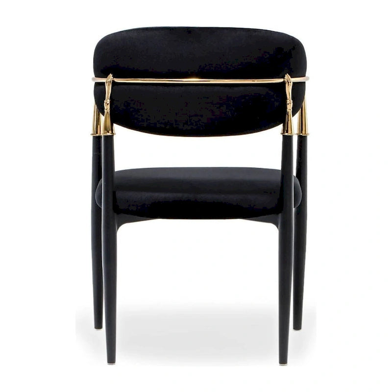 Silla de comedor de terciopelo de acero inoxidable dorado