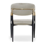 Silla de comedor de terciopelo de acero inoxidable dorado