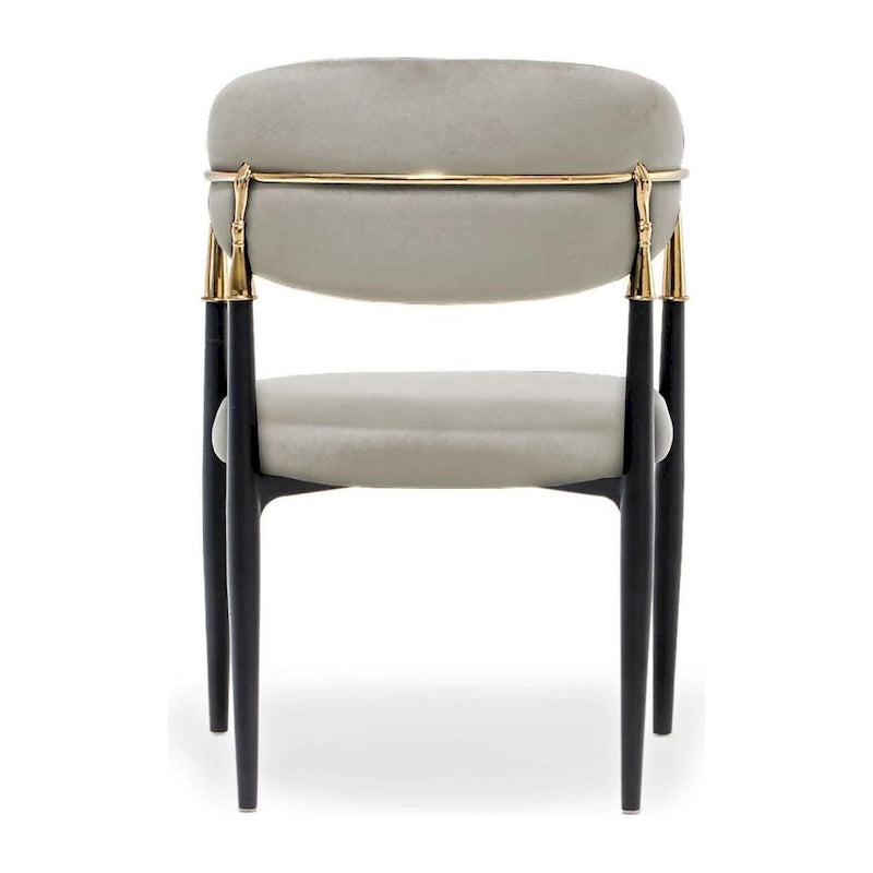 Silla de comedor de terciopelo de acero inoxidable dorado