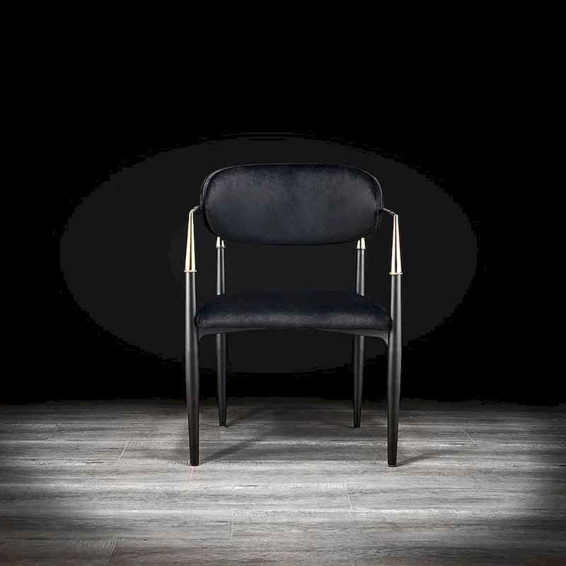 Silla de comedor de terciopelo de acero inoxidable dorado