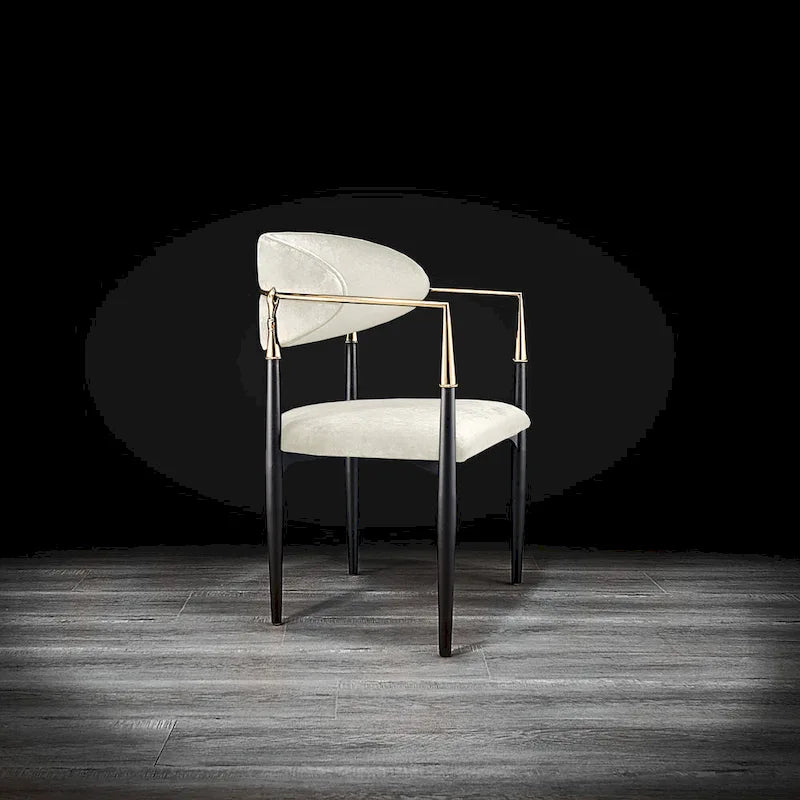 Silla de comedor de terciopelo de acero inoxidable dorado