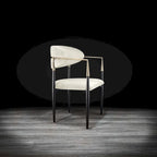 Silla de comedor de terciopelo de acero inoxidable dorado
