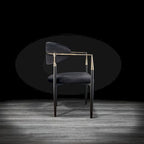 Silla de comedor de terciopelo de acero inoxidable dorado
