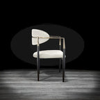 Silla de comedor de terciopelo de acero inoxidable dorado