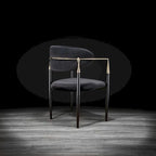 Silla de comedor de terciopelo de acero inoxidable dorado