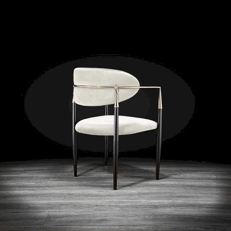 Silla de comedor de terciopelo de acero inoxidable dorado
