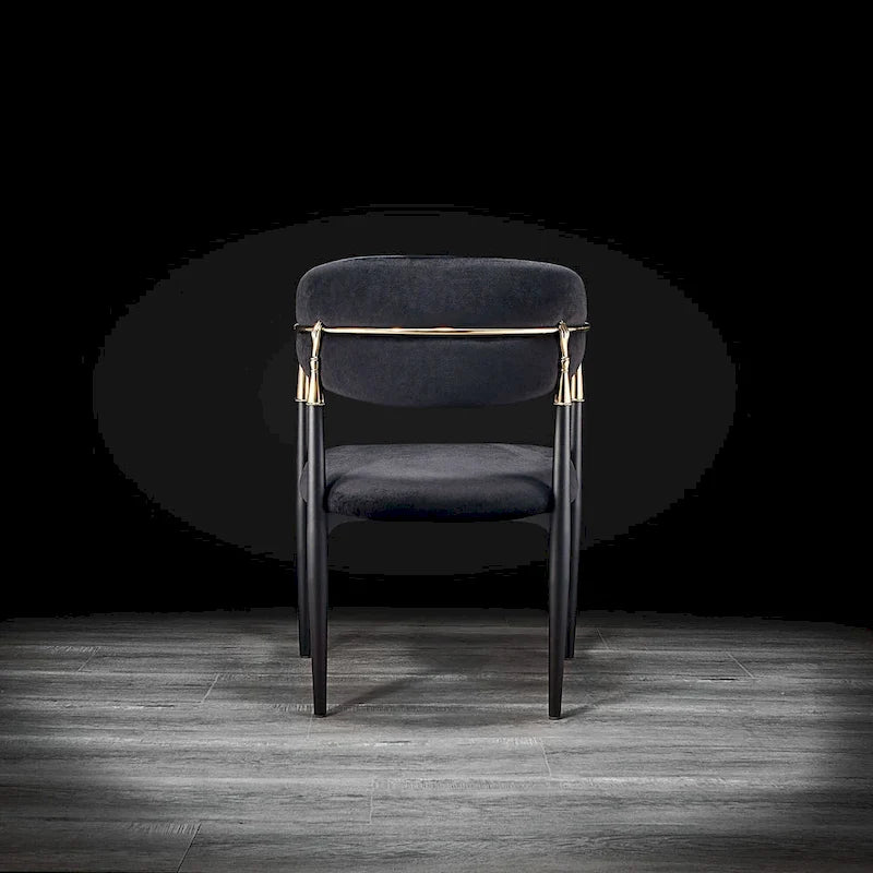 Silla de comedor de terciopelo de acero inoxidable dorado
