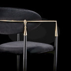 Silla de comedor de terciopelo de acero inoxidable dorado