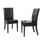 Silla de comedor de cuero negro (Juego de 2)