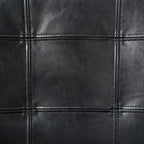 Silla de comedor de cuero negro (Juego de 2)