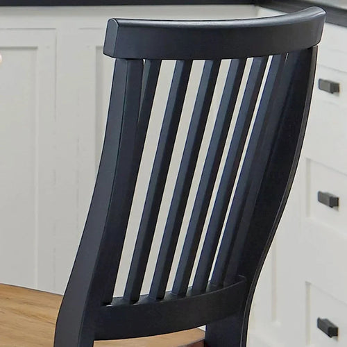 Taburete de mostrador de 24 pulgadas, negro y roble envejecido