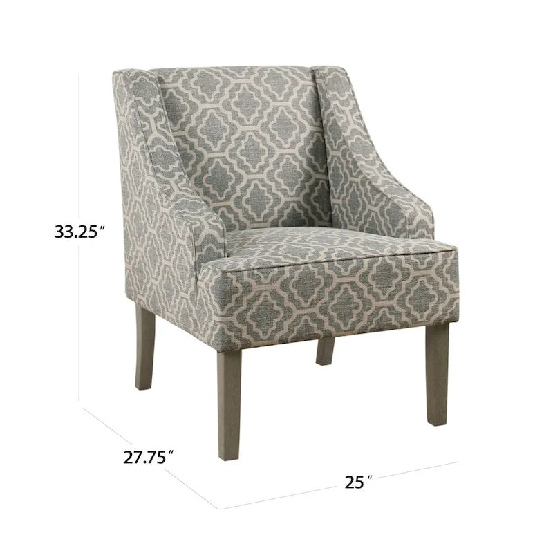 Sillón con reposabrazos curvos clásico geométrico Bohmann Ash de Porch & Den