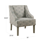Sillón con reposabrazos curvos clásico geométrico Bohmann Ash de Porch & Den