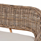Juego de banqueta de comedor de 2 piezas Raisa de ratán Kubu natural y madera de acacia, estilo bohemio moderno