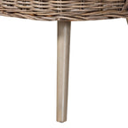 Juego de banqueta de comedor de 2 piezas Raisa de ratán Kubu natural y madera de acacia, estilo bohemio moderno