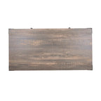 Mesa de centro rústica de almacenamiento de acero de 48 pulgadas en negro y nogal oscuro