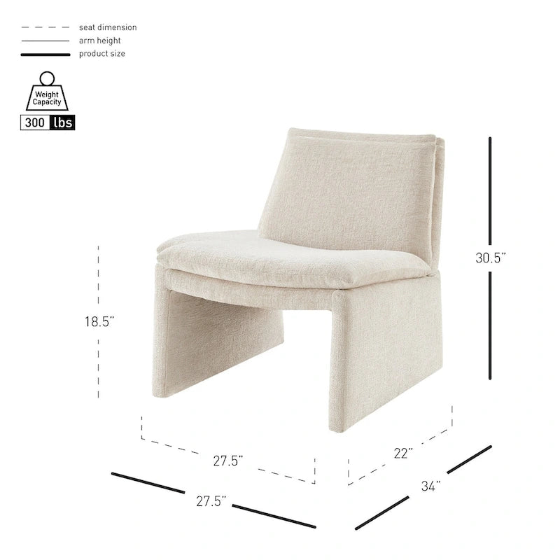 Sillón decorativo de chenilla