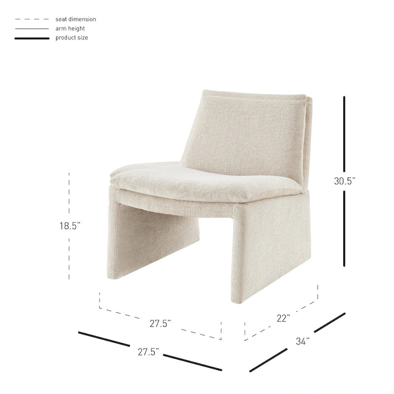 Sillón decorativo de chenilla