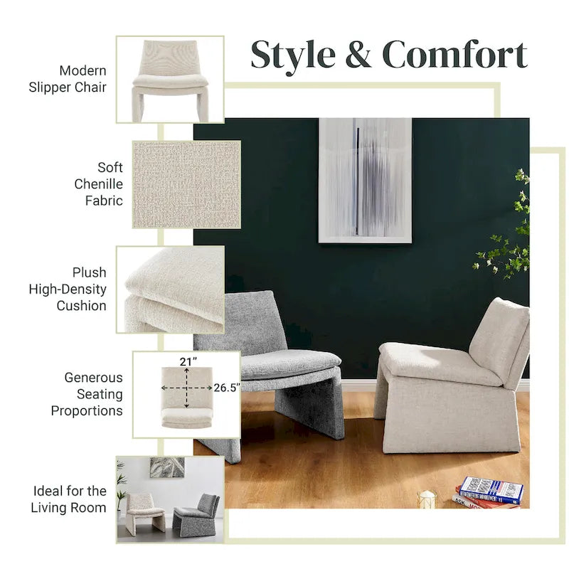 Sillón decorativo de chenilla