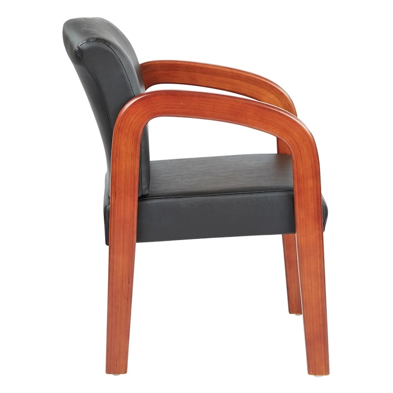 Silla de Visitas de Madera con Asiento y Respaldo Acolchados