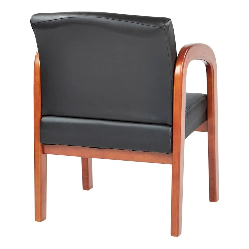 Silla de Visitas de Madera con Asiento y Respaldo Acolchados