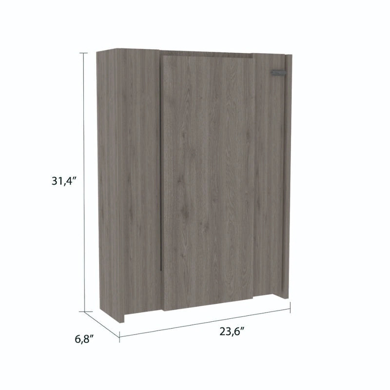 Juego de cocina de 2 piezas con 4 puertas, 1 cajón, despensa y mesa de pared plegable, gris claro