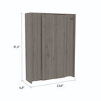 Juego de cocina de 2 piezas con 4 puertas, 1 cajón, despensa y mesa de pared plegable, gris claro