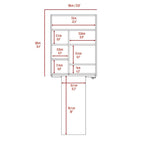 Juego de cocina de 2 piezas con 4 puertas, 1 cajón, despensa y mesa de pared plegable, gris claro