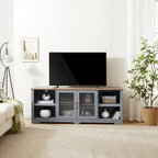 Mueble para TV de 70 pulgadas con gabinete de almacenamiento y gestión de cables