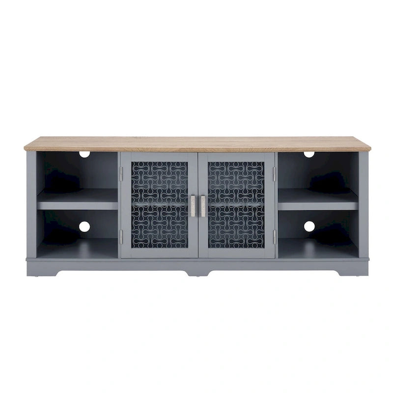 Mueble para TV de 70 pulgadas con gabinete de almacenamiento y gestión de cables