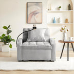 Sillón Cama Convertible con Puerto de Carga USB y Portavasos