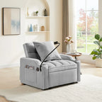 Sillón Cama Convertible con Puerto de Carga USB y Portavasos