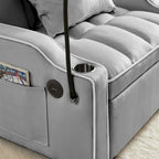 Sillón Cama Convertible con Puerto de Carga USB y Portavasos