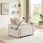 Sillón Cama Convertible con Puerto de Carga USB y Portavasos