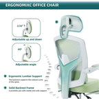 Silla de oficina de malla con respaldo alto, soporte lumbar y reposapiés retráctil