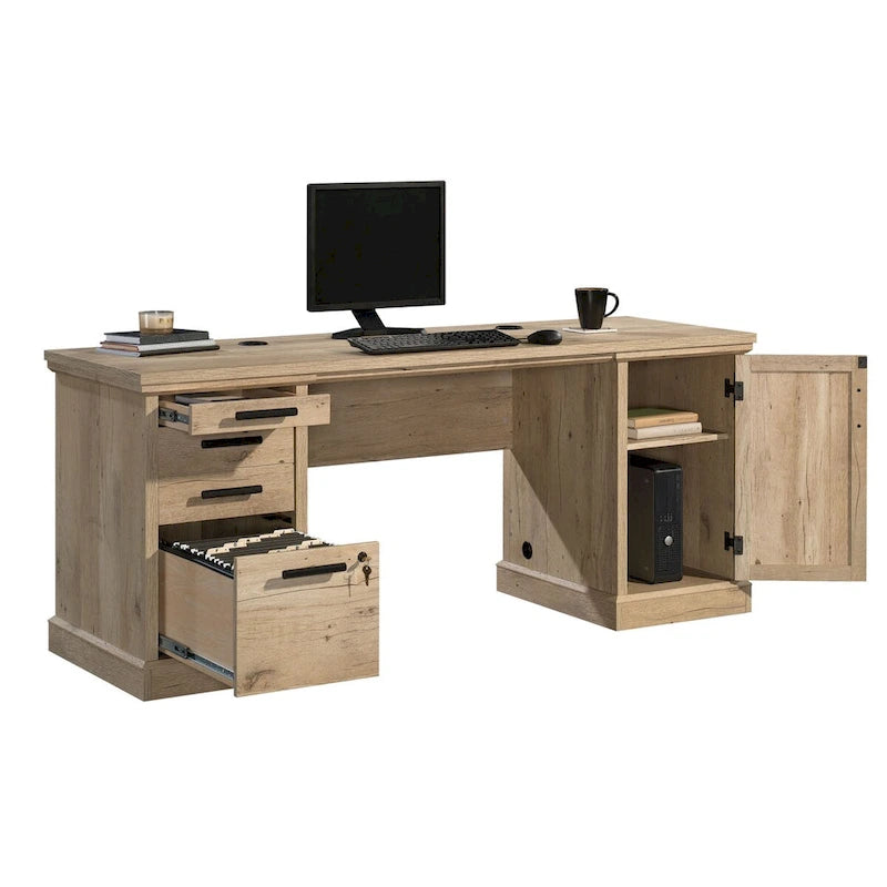 Credenza de oficina de 72 pulgadas con almacenamiento y cajón para archivos