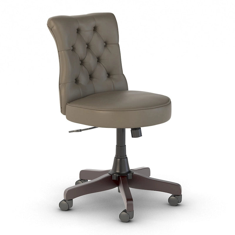 Silla de oficina capitoné de respaldo medio con altura ajustable