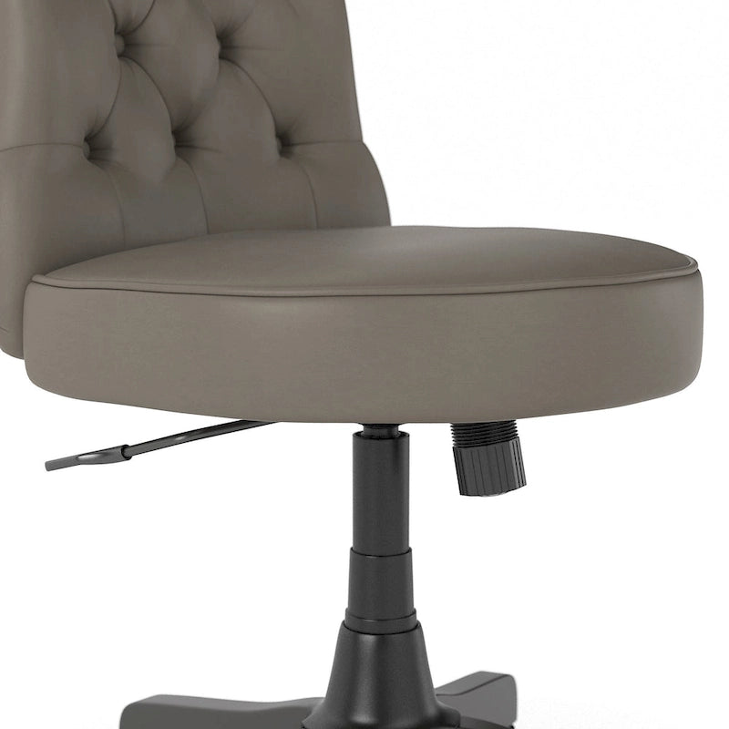 Silla de oficina capitoné de respaldo medio con altura ajustable
