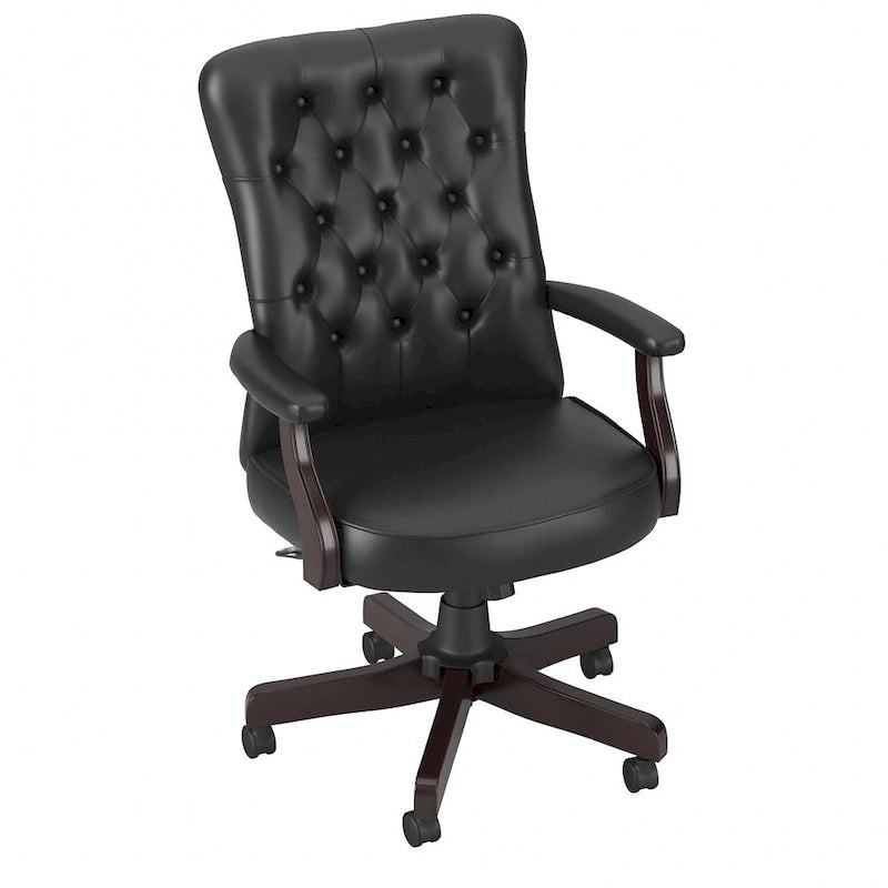 Sillón de oficina Arden Lane con respaldo alto, capitoné y brazos