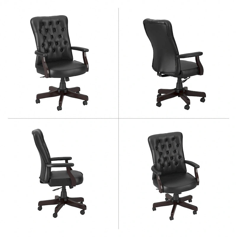 Sillón de oficina Arden Lane con respaldo alto, capitoné y brazos