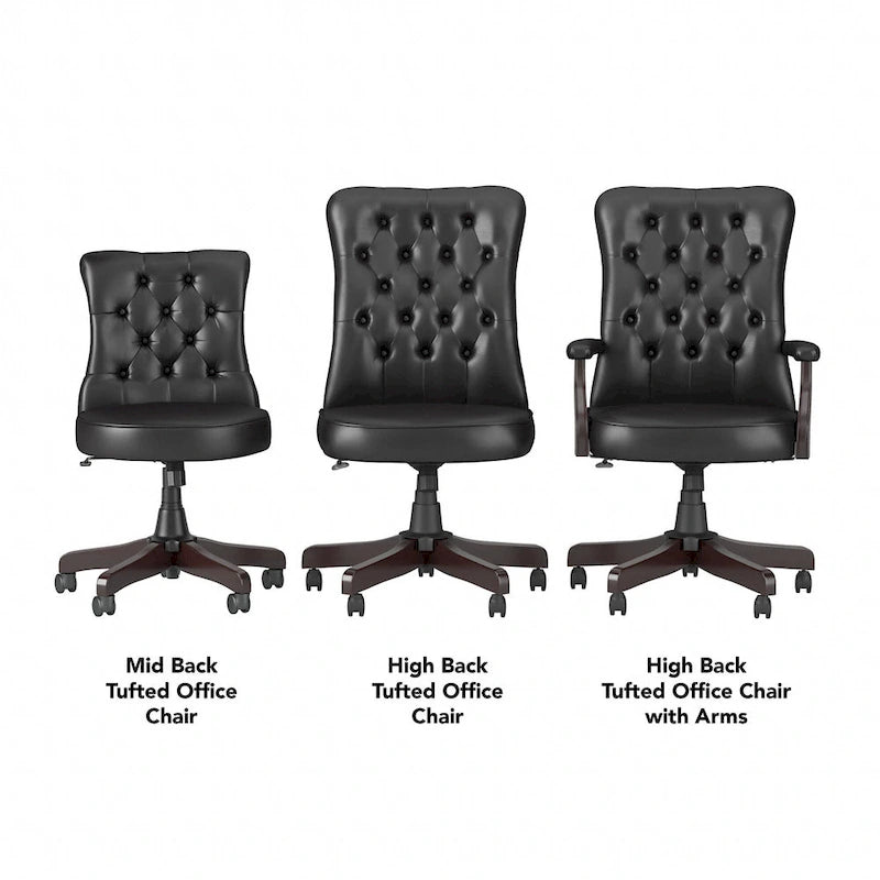 Sillón de oficina Arden Lane con respaldo alto, capitoné y brazos