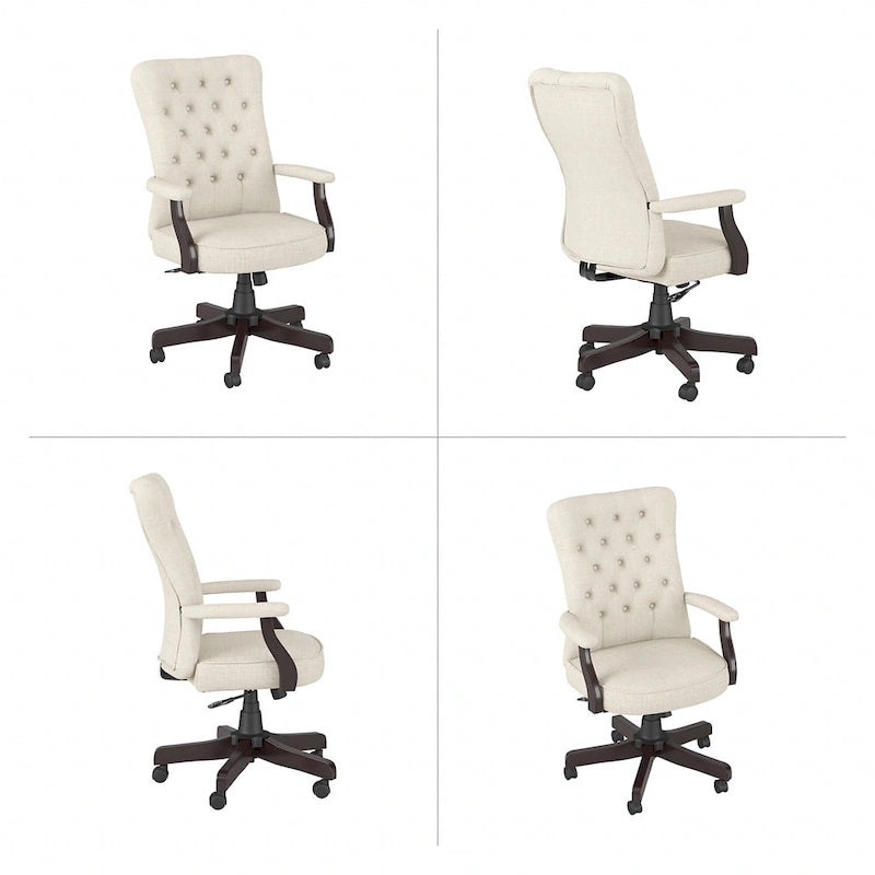 Sillón de oficina Arden Lane con respaldo alto, capitoné y brazos